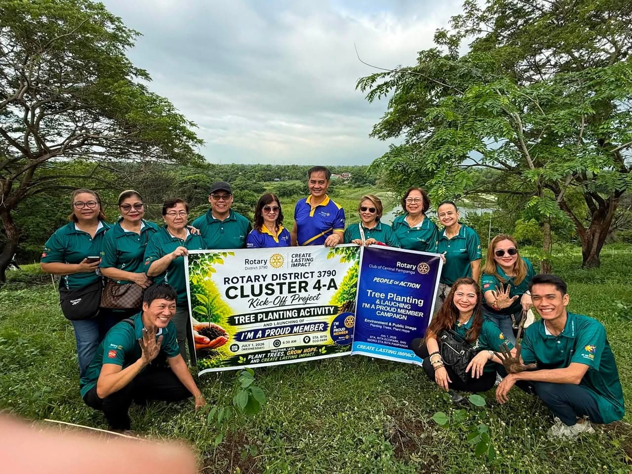 RCCP members at the tree planting activity in Sta. Rita Ecopark